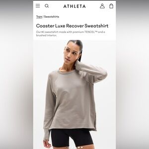 NWT Athleta Coaster Luxe Recover Sweatshirt Large